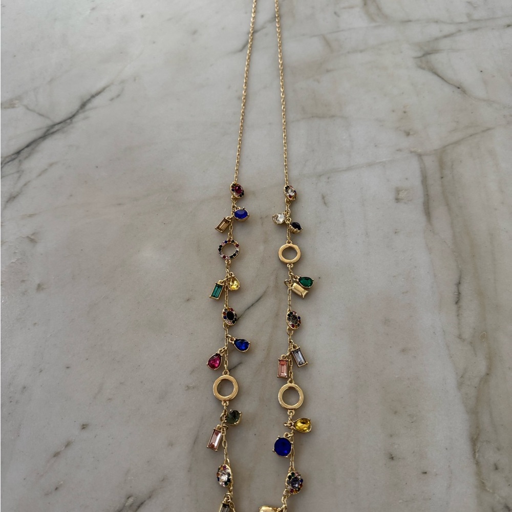 Talbots Gold Necklace with Multicolor Gemstones